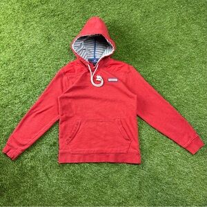 Vineyard Vines Red Pullover Hoodie with Lined Hood
